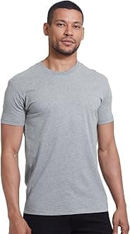 True Classic Mens T-Shirts - Short Sleeve Crew Neck Plain T Shirt for Men, Pack of 1, Heather Gray, S