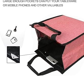 Femuar Lunch Bags for Women,Waterproof Reusable Lunch Tote with Internal Pocket, Lunch Tote bag for Work/School/Travel/Picnic (Pink) (TL251)