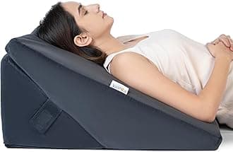 Wedge Pillow for Back Support, Adjustable Memory Foam Bed Wedge Pillow for Sleeping, Acid Reflux, GERD, Snoring, Pregnancy, Post-Surgical Recovery (Velvet Dark Grey, XL - 24x24x12 Inch)