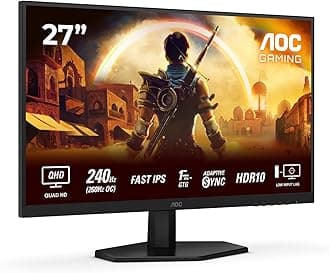 Q27G42ZE 27 inch WQHD Gaming Monitor 260Hz, Fast IPS Panel, 0.3ms MPRT, Adaptive Sync, HDR10, G-Sync Compatible, (2560x1440 HDMI 1x 2.0 DP 1x 1.4) Black