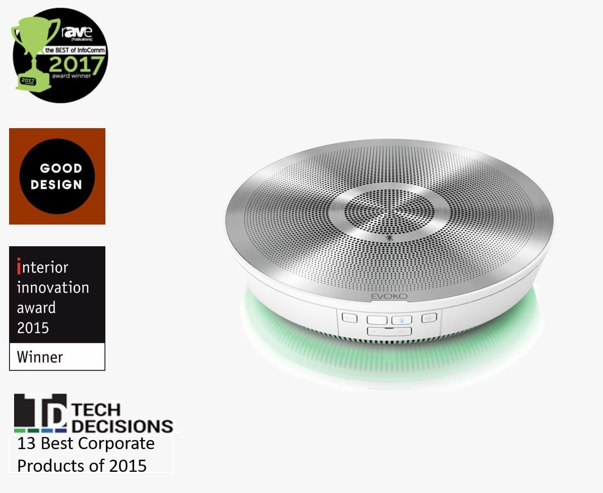 Evoko Minto - USB 2.0 or Bluetooth Conference Room Speaker Phone for PC or Mac