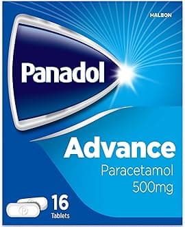 Advance Painkillers, 500mg Paracetamol Tablets, Pain Relief for Migraines, Headaches, Backache, Period Pain and Toothache, Pack of 16