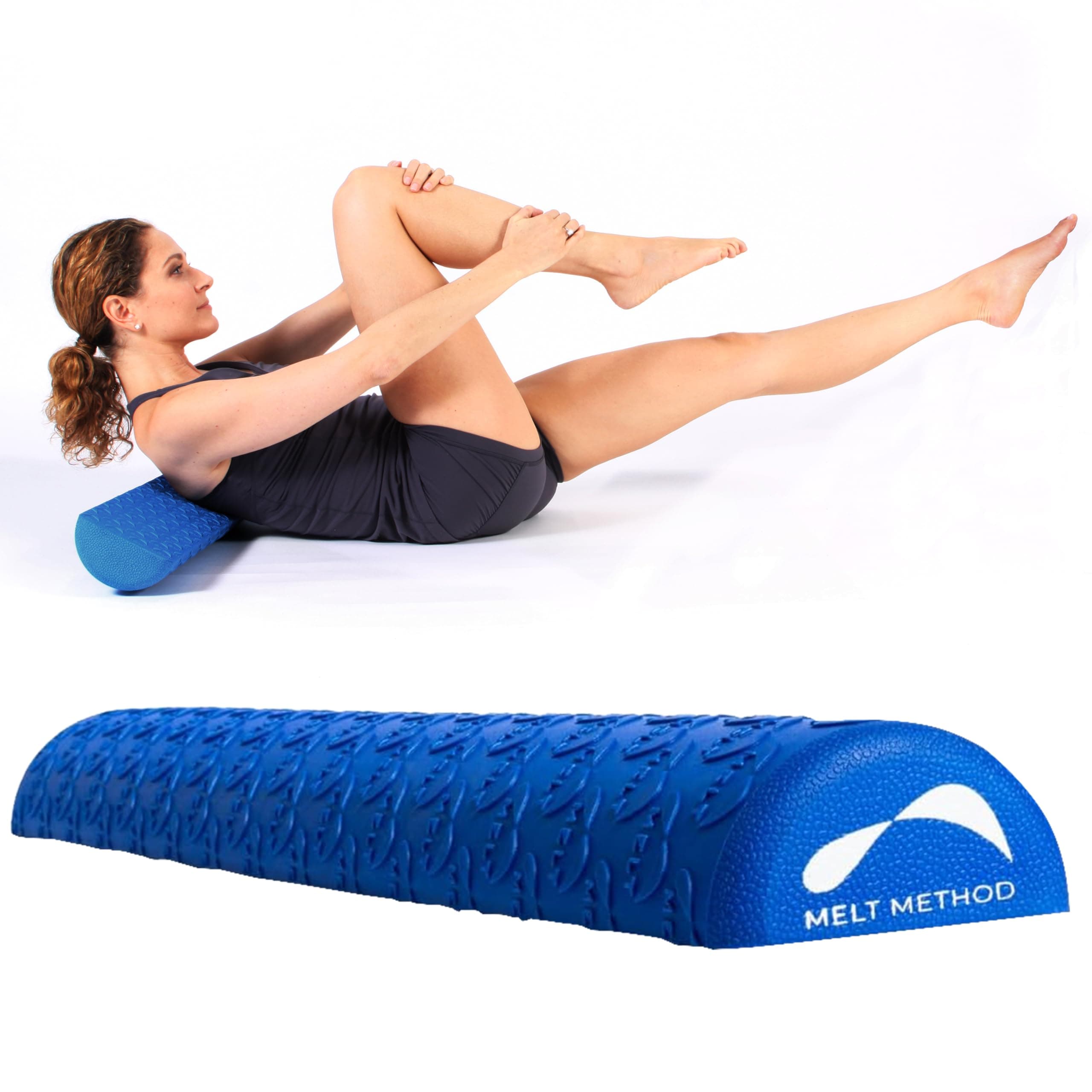 36 Inch Half Foam Roller for Back w/FasciaTherapy Technology - Low Density Soft Foam Roller for Physical Therapy - Half Round & Soft - Great for Pilates & Gentle Muscle Recovery