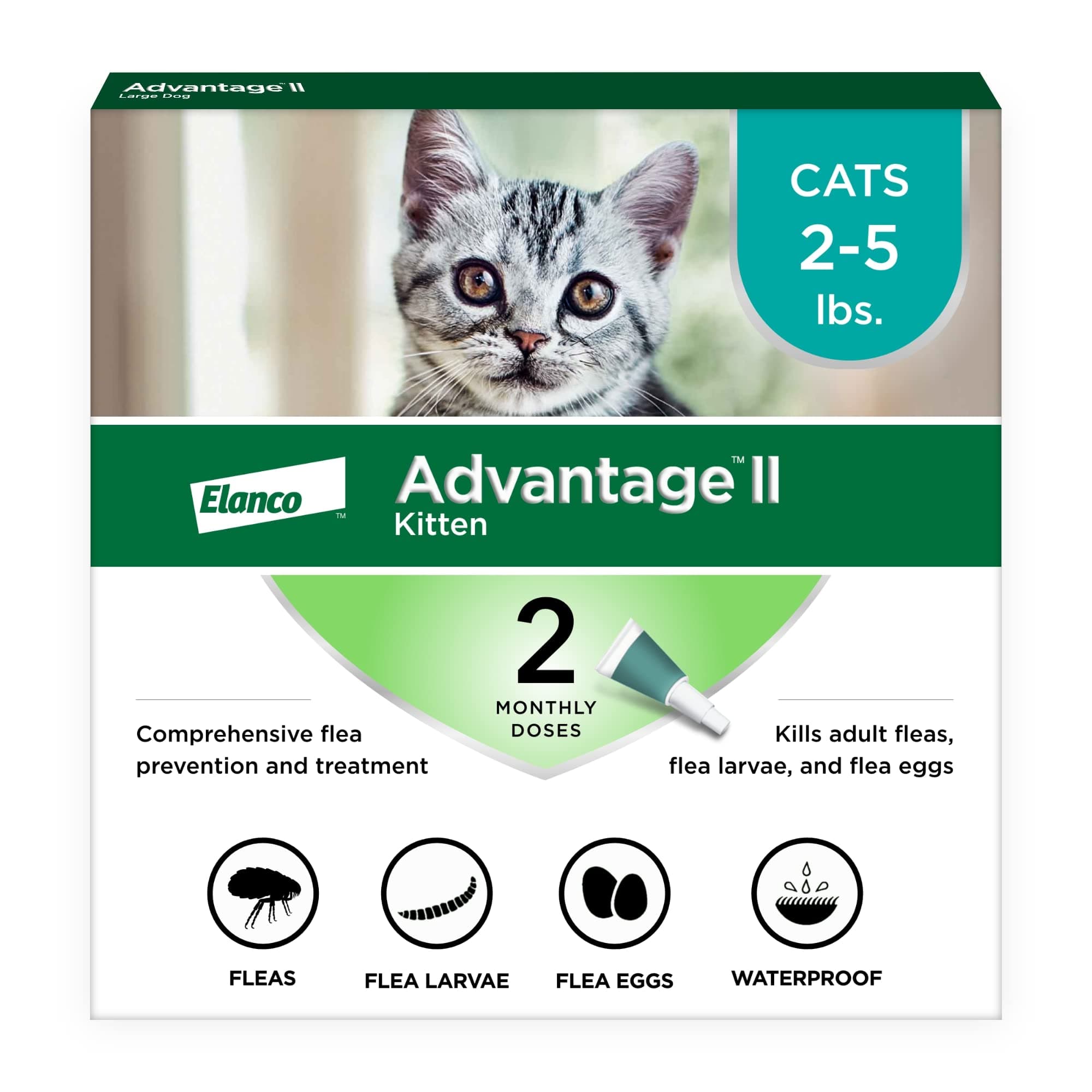 II Kitten Vet-Recommended Flea Treatment & Prevention | Cats 2-5 lbs. | 2-Month Supply
