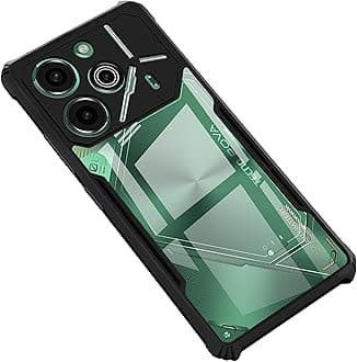 Zapcase Back Case Cover for Tecno Pova 6 Pro 5G | Compatible for Tecno Pova 6 Pro 5G Back Cover | 360 Degree Back Cover | Clear Case with Camera Protection |(TPU + PC | Matte Black)