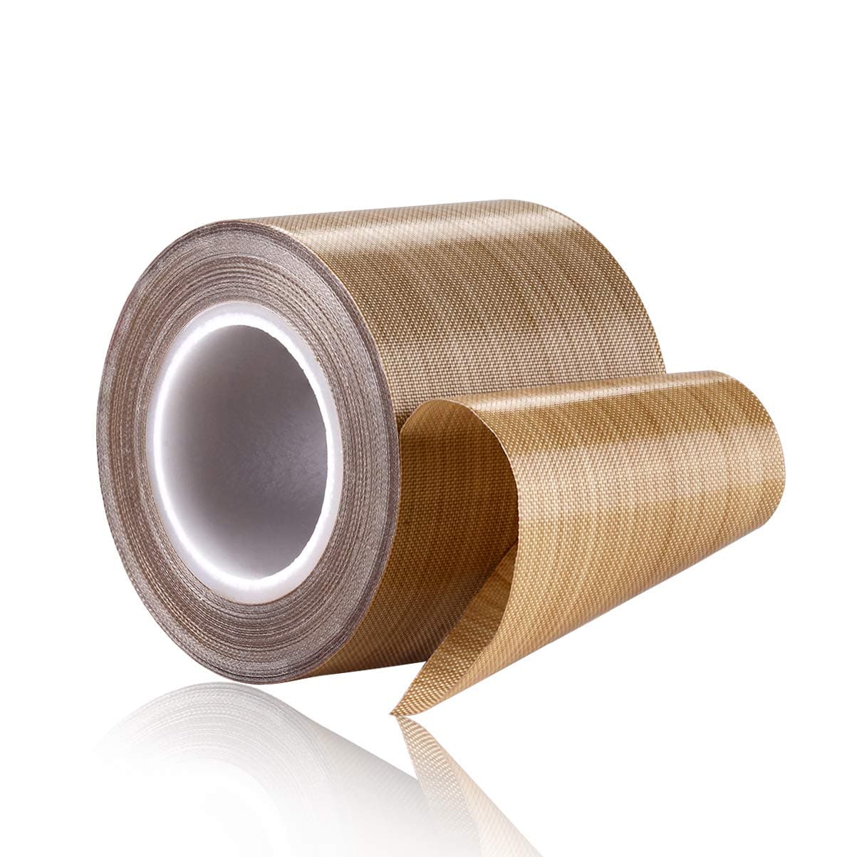 PTFE Coated Fiberglass Telfon Tape,high Temperature Tape;Drying Mechanical Conveyor Belt; Welding Sealing Tape; -196℃ - +300℃ … (Brown, 48mm x 12yards x 0.18mm)