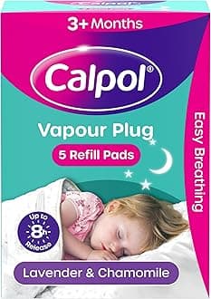 Vapour Plug Refills 5 Count (Pack of 1), Lavender & Chamomile, Helps with Clear and Easy Breathing, Vapour Plug In & Nightlight Refill Pads for Soothing 8 Hour Night-Time Comfort, 3+ Months