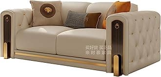 Luxury American Style Genuine Leather Sectional Sofa for Living Room, Office, or Lounge – High-End Cowhide Couch with Solid Wood Frame, Waterproof & Ergonomic (69-inch Sofa)