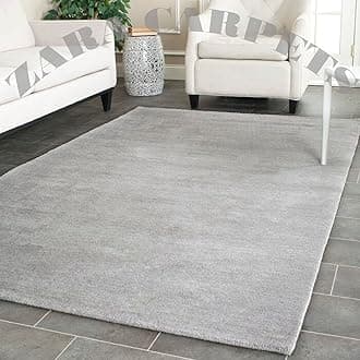 ZARACARPETS; 'can Change The Floor Solid Plain Exported Quality Hand Made Carpets and Rug Size 9 Feet by 12 Feet (9x12 feet) Grey