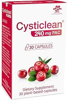 Cysticlean Cranberry PAC Supplement – 240 mg PAC, Sugar-Free – Urinary Tract Infection Support – Most Effective Cranberry Pills for Cystitis & Interstitial Cystitis Relief