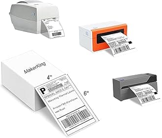 Thermal Labels 4x6, MakerKing Direct Thermal Printer Shipping Label (2000 4x6 Fan-Fold Labels), Commercial Grade Fanfold Postage Label Compatible with Rollo, MUNBYN, iDPRT, Zebra Thermal Label Printer