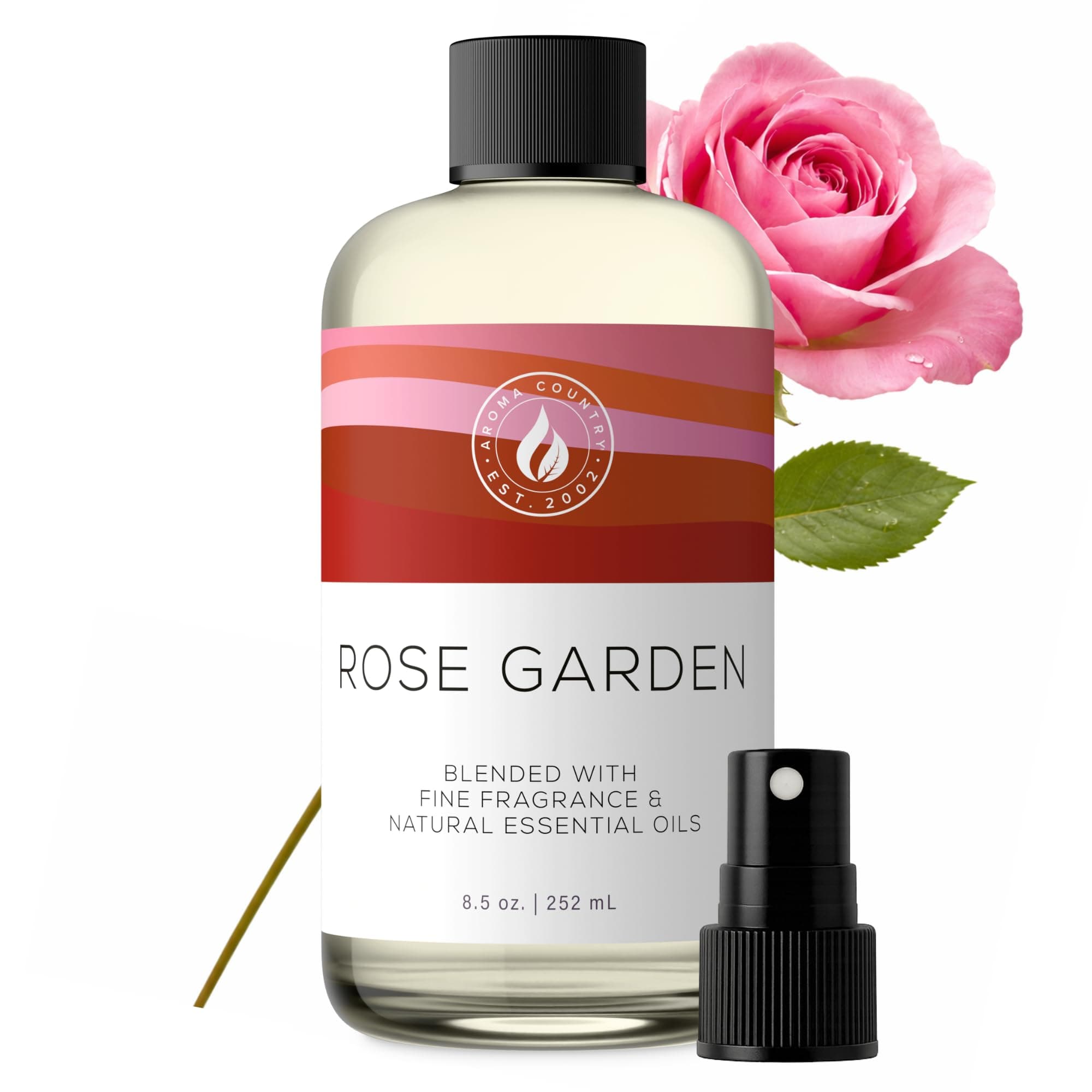 Aroma Country Rose Garden Diffuser Oil - Luxury Essential Oils for Diffuser Refill & Air Freshener Room Spray - Long-Lasting & Natural Home Fragrance, Scented Oil for Diffusers (8.5 Fl. oz)