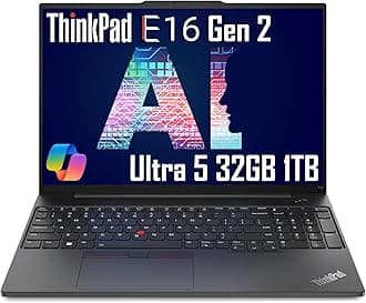 Lenovo ThinkPad P16s E16 Gen 2 Business AI Laptop (16" FHD+ Anti-Glare, Intel Core Ultra 5 125U (> i7-1355U), 32GB DDR5 RAM, 1TB SSD) Fingerprint, Backlit, Thunderbolt 4, Ethernet, Win 11 Pro, 2025