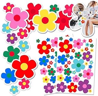 Amabro 70 PCS Flowers Car Stickers Set, Car Decals Bicycle Sticker Motorcycle Bus Scooter Vinyl Waterproof Stickers Outdoor for Window Journal Planner Laptop Luggage Decoration (Color B)