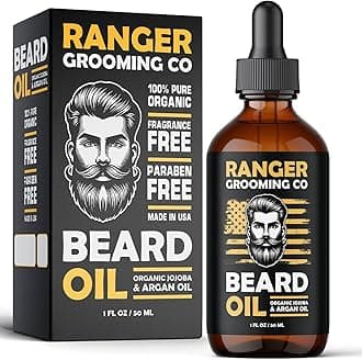 Leven Rose Fragrance Free Beard Oil & Leave in Conditioner, 100% Pure Natural for Groomed Beards, Mustaches, and Moisturized Skin 1 oz by Ranger Grooming Co by (Beard Oil)