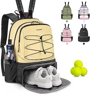 Tennis Bag Holds 2 Rackets, Professional Tennis Bags for Women, Tennis Backpack with Ventilated Shoe Compartment