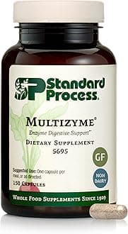 Standard Process Multizyme - Pancreatic Enzyme Supplement to Support the Breakdown of Proteins, Carbohydrates & Fats - Digestive Support - Gluten-Free, Non-Dairy & Non-Soy - 150 Capsules