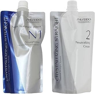 N1+2 Shiseido Professional Crystallizing Hair Straightener Rebonding + Neutralizing Emulsion for Natural to sensitized(old version : fine or tinted hair) 400ml+400ml
