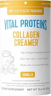 Collagen Peptides Powder - Vanilla Protein Coffee Creamer for Hair, Skin & Nails Support