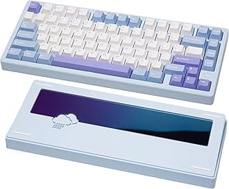 KEEBMONKEY WOBKEY Rainy 75 Aluminum HMX/JWK Switches Mechanical Keyboard with Superior Acoustics, Wired, BT, 2.4G Wireless Connectivity, RGB/PP/Gradient Glass/3500mAh/Purple Switch