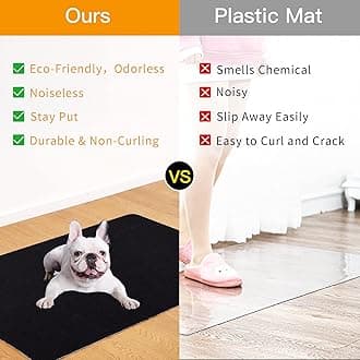 Office Chair Mat for Hardwood & Tile Floor, 55"x35" Computer Gaming Rolling Chair Mat, Under Desk Low-Pile Rug, Large Anti-Slip Floor Protector for Home Ofiice (Black)