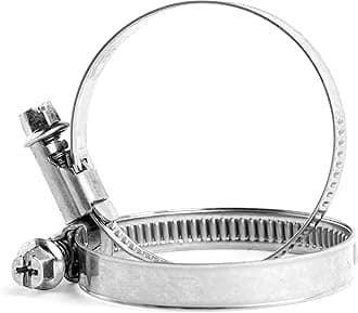 40mm - 60mm W1 - Zinc Plated Jubilee Type Strong Worm Drive Hose Clip Adjustable Hose Clamp Ducting Clamp for Flexible Hose Pipe (Pack of 4) D11E