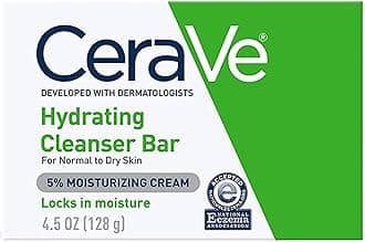 CeraVe (5 Pack) Hydrating Cleanser Bar, for Dry to Normal Skin, 4.5 Oz each