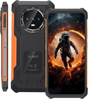 CUBOT KINGKONG ES Rugged Smartphone 6.56-inch HD+, 6GB RAM(Extendable 10GB), 128GB ROM, 5100mAh Battery Dual SIM Mobile Phone, Android 14 Phones/IP68/IP69K Waterproof Cell phone (Black-Orange)