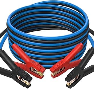 - Powrun P025 Jumper Cables for 12/24V Car Battery, 1000A Heavy Duty Booster Cables with Carrying Bag, Jumper Cables Kit for Vehicles with up to 8.0 L Gas and 6.0L Diesel Engines