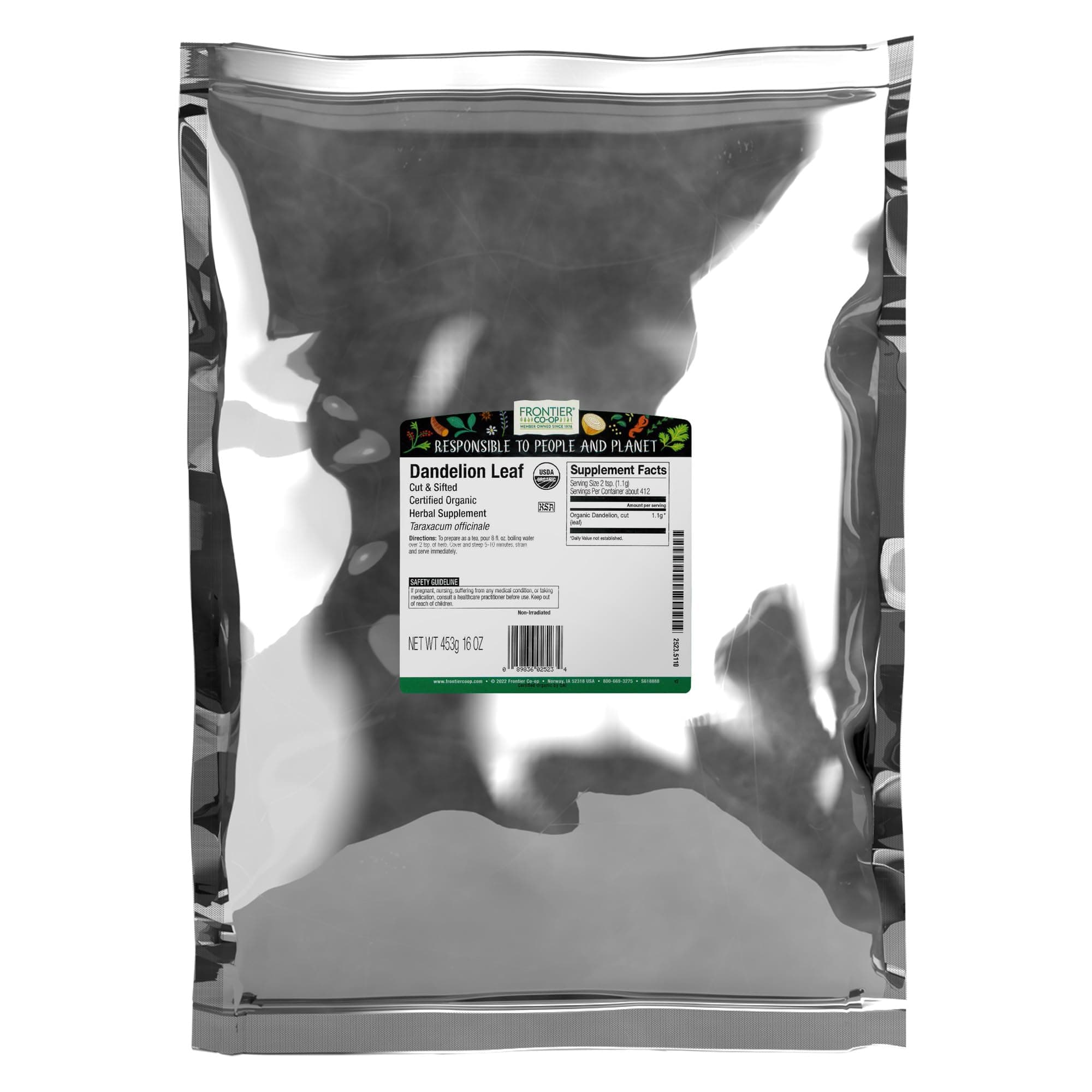 Frontier Natural Products 2523 Frontier Bulk Dandelion Leaf Cut & Sifted – Organ