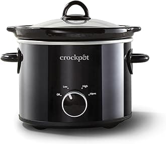 Crock-Pot 2-Quart Manual Slow Cooker, Feeds 2+ People, Great for Small Meals, Dips, & Sides; Removable Stoneware is Oven & Dishwasher Safe, Black