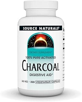 Source Naturals 100% Pure Activated Charcoal 260mg, 200 Capsules