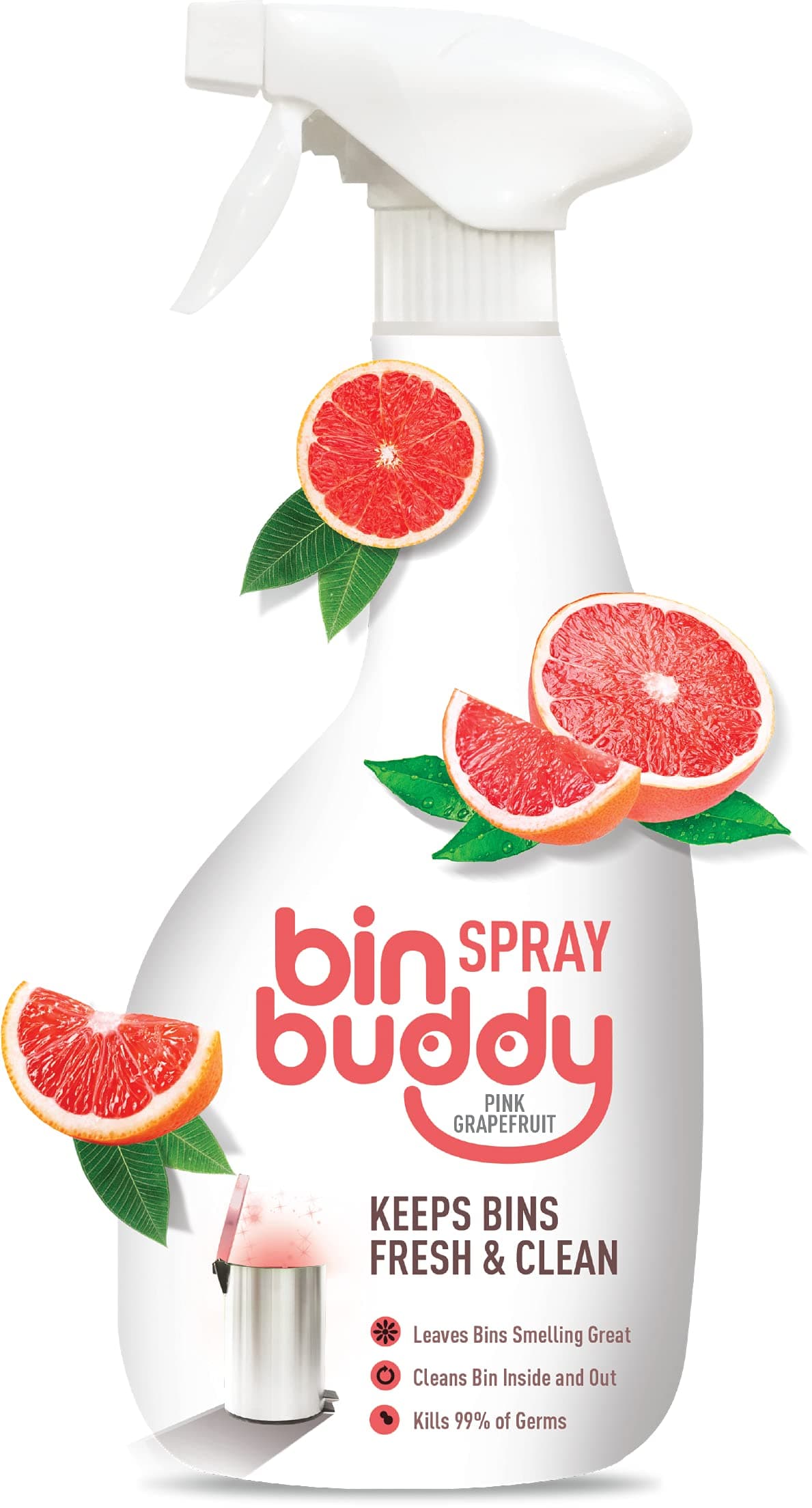 Bin Buddy Pink Grapefruit Spray, 500ml, Kills Germs, Leaves Bins Smelling Great, Suitable for Indoor & Outdoor Use