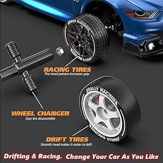 KAIMIO 1:24 Scale RC Drift Car 4WD 2.4GHz 30KM/H High Speed Racing Sport Toy Car with LED Lights Racing and Drift Wheels (8601-Pink)