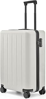 NINETYGO Carry On Suitcase, 20 Inch Carry-On Luggage with Double Spinner Wheels, Dry Wet Separate, PC Hard Case Suitcase, Lightweight Travel Luggage, TSA Approved (Solid White, Danube)