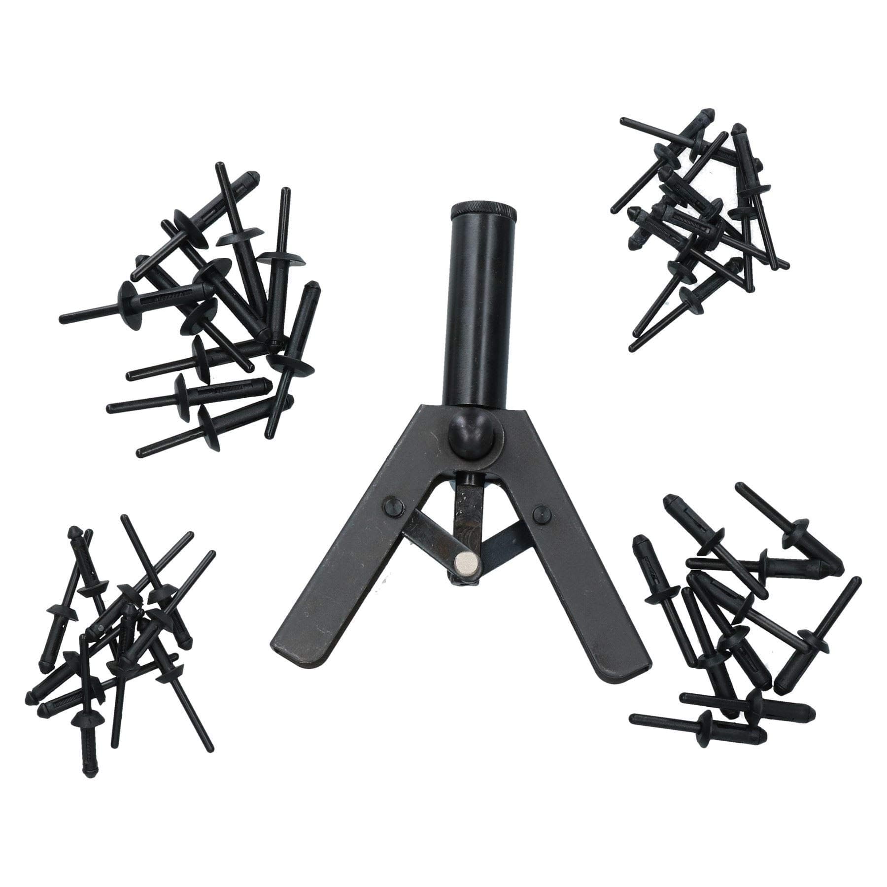 AB Tools Plastic Pop Pot Riveter Rivet Fastener Gun for Car Trims Carpets Seats 40 Rivets