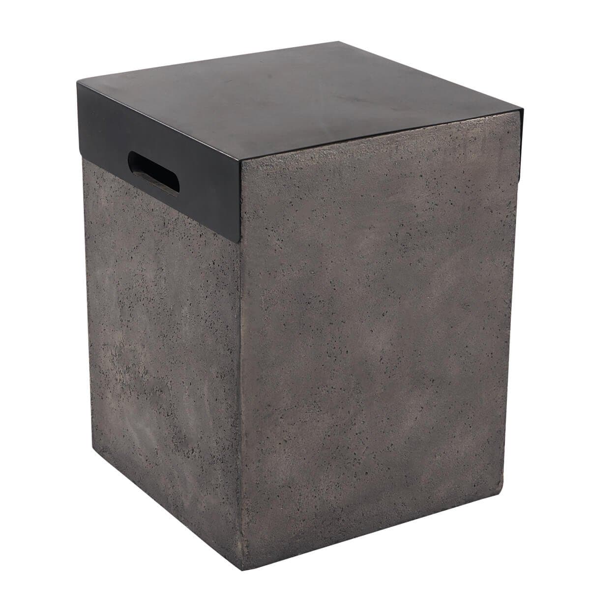 DIAN 34" Modern Concrete Gas Fire-Pit Table Place 20 lb LP Propane Tank Cover HE9994