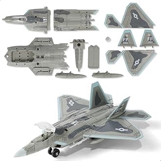 1:100 Scale F-22 Raptor Quick Build Model Kit for Kids and Adults, Easy Assembly Fighter Jet Toy with Authentic Military Design, Educational STEM Building Set