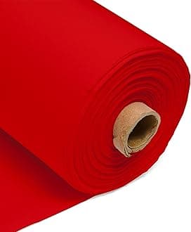 100% Cotton Fabric 60 Inch 150cm Wide 150GSM Material for Sewing, Dressmaking, Quilting, Curtain Linings, Pillowcases & Totes Fabric by The Half Metre by Discount Fabrics LTD(Red, 10m)