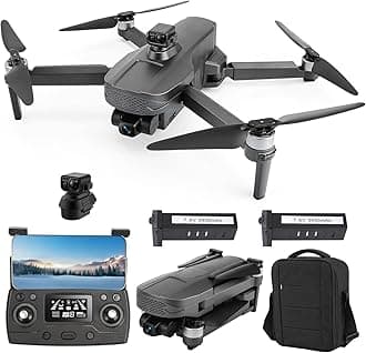 Drone with 4K, 3 Camera HD for Adults, 3 km FPV Transmission,3-Axis Gimbal Quadcopter with EIS Anti-shake, Obstacle Avoidance, with Brushless Motor with 2 Batteries, wifi phone control,(ALIM)