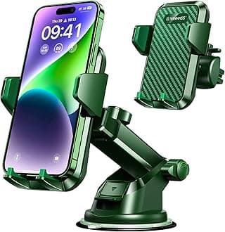 VANMASS 【65+LBS Strongest Suction & Military-Grade 2024 Ultimate Car Phone Mount 【Patent & Safety Certs】 Cell Phone Holder for Dashboard Windshield Vent for iPhone 15 Pro Max 14 Samsung, All Green