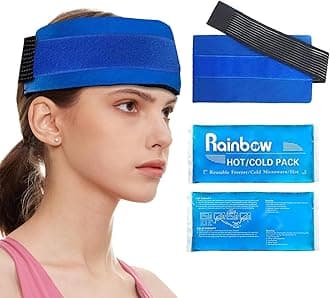Gel Ice Pack Wrap for Injuries, Reusable Cold/Hot Compress for Migraine Headaches and Tension Relief, Flexible Therapy for Knee, Shoulder, Back, Neck, Ankle (2 Pack: 9.8"x 4.4" Each)
