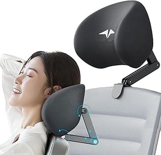 Memory Foam Headrest Attachment for Office Chair, Attachable Chair Head Rest, Desk Chair Neck Support, Elastic Sponge Head Pillow Adjustable Height and Angle