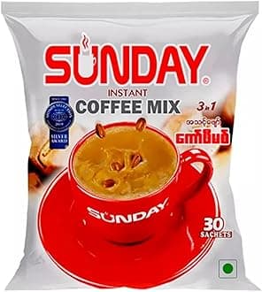 CafeHub Instant Coffee Mix 3 in 1 Sachets, Premix (Sunday 30 Sachets), 750 Grams