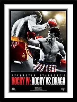 Tallenge - Rocky IV - Sylvester Stallone - Hollywood Action Movie Art Poster - Small Framed Poster(Paper,12x17 inches, Multicolour)