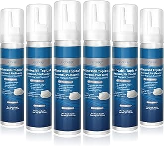 5% Minoxidil Foam, Biotin-Infused, Unisex Adult, Hair Growth Treatment, Unscented, Foam, 6-Month Supply, Supports Thicker and Fuller Hair & Beard