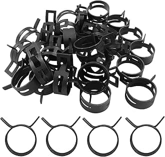 30Pcs Spring Band Type Clips 25mm(1 Inch) Air Hose Tube Water Pipe Fuel Hose Line Vacuum Hose Clamp, Fit 27.5-29.6mm OD (Black)