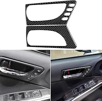 NVCNX Car Front Door Handle Panel Cover Decal Compatible with Lexus ​IS250 2014 2015 / IS200t 2016 2017 / IS300 2016-2020 / IS350 2014-2020 Carbon Fiber Interior Trim Accessories Black - B