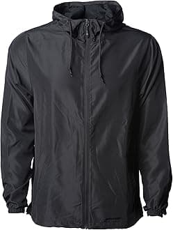 Global Men's Lightweight Windbreaker Rain Jacket Waterproof Shell Black XXL