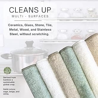 Whiffkitch Dishcloths & Cleaning Cloths - Reusable, Quick Drying, Durable Kitchen Dishcloths, Essential for Washing Dishes, Absorbent, Multi-Surface Cleaning, Scrub-Non-Scratch, 6 Pack - Solid